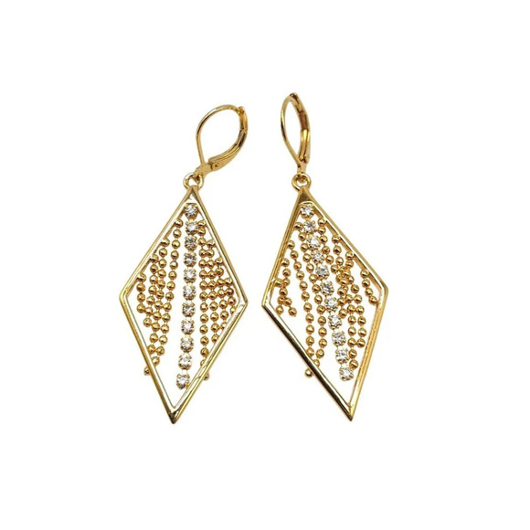 Joan Rivers Jewelry - Joan Rivers Gold-Tone Latchback Earrings With Rhinestones Dangle Bead Detail